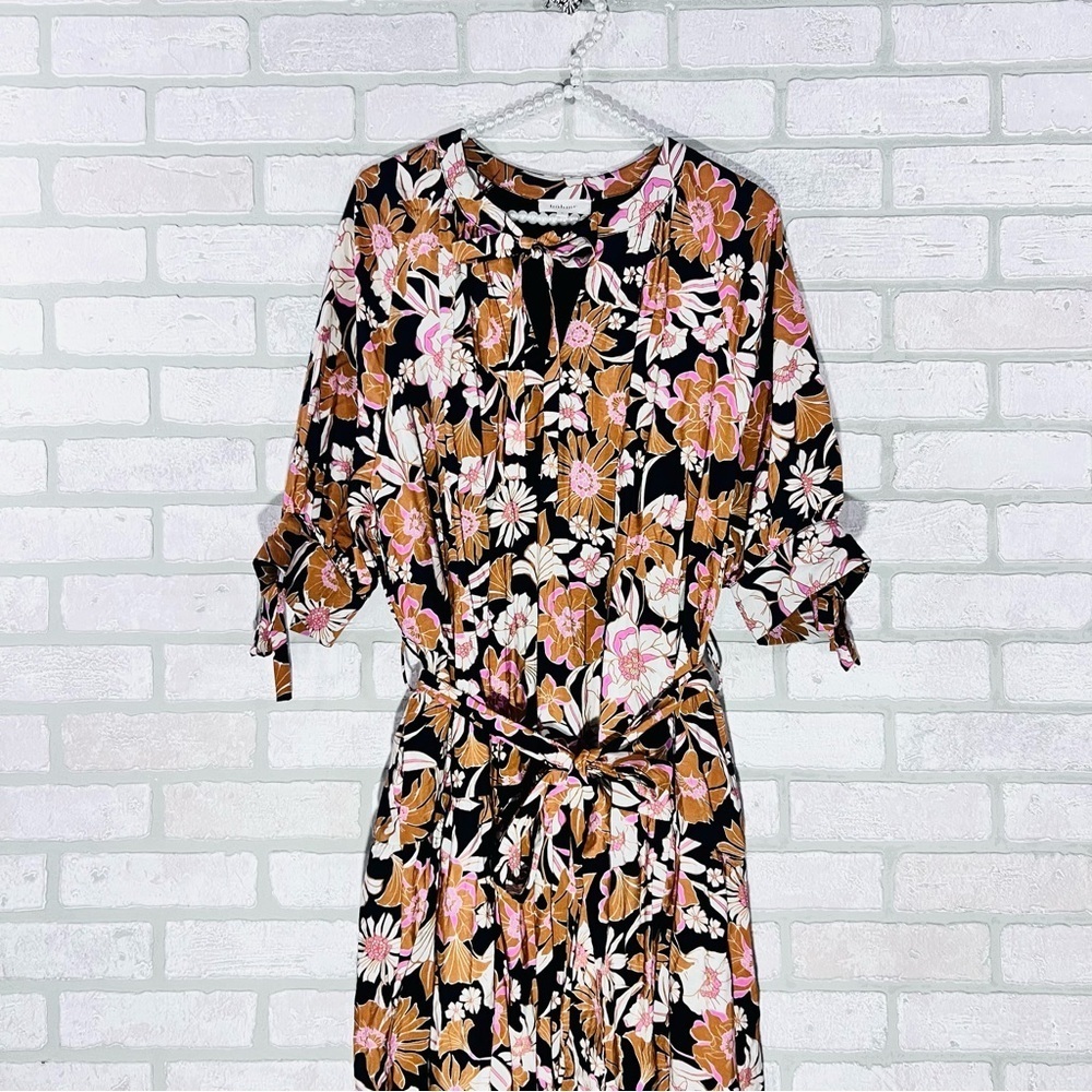Bohme Kinsley Floral Short Sleeve Midi Dress Size S - Picture 5 of 14